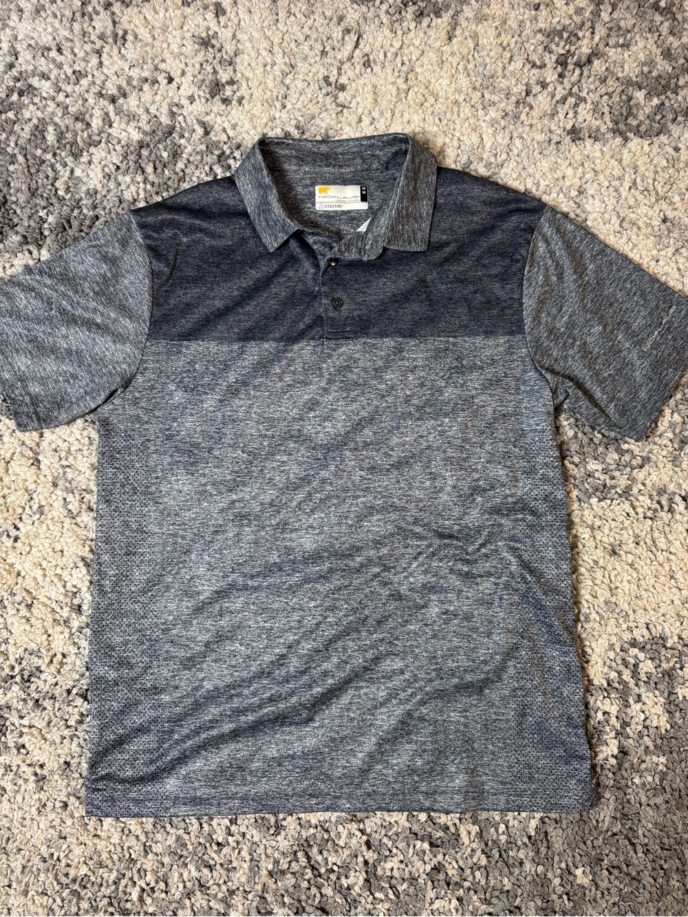 Jack Nicklaus, Men's Heather Grey Short-Sleeve Golf Polo Shirt, Staydri, M